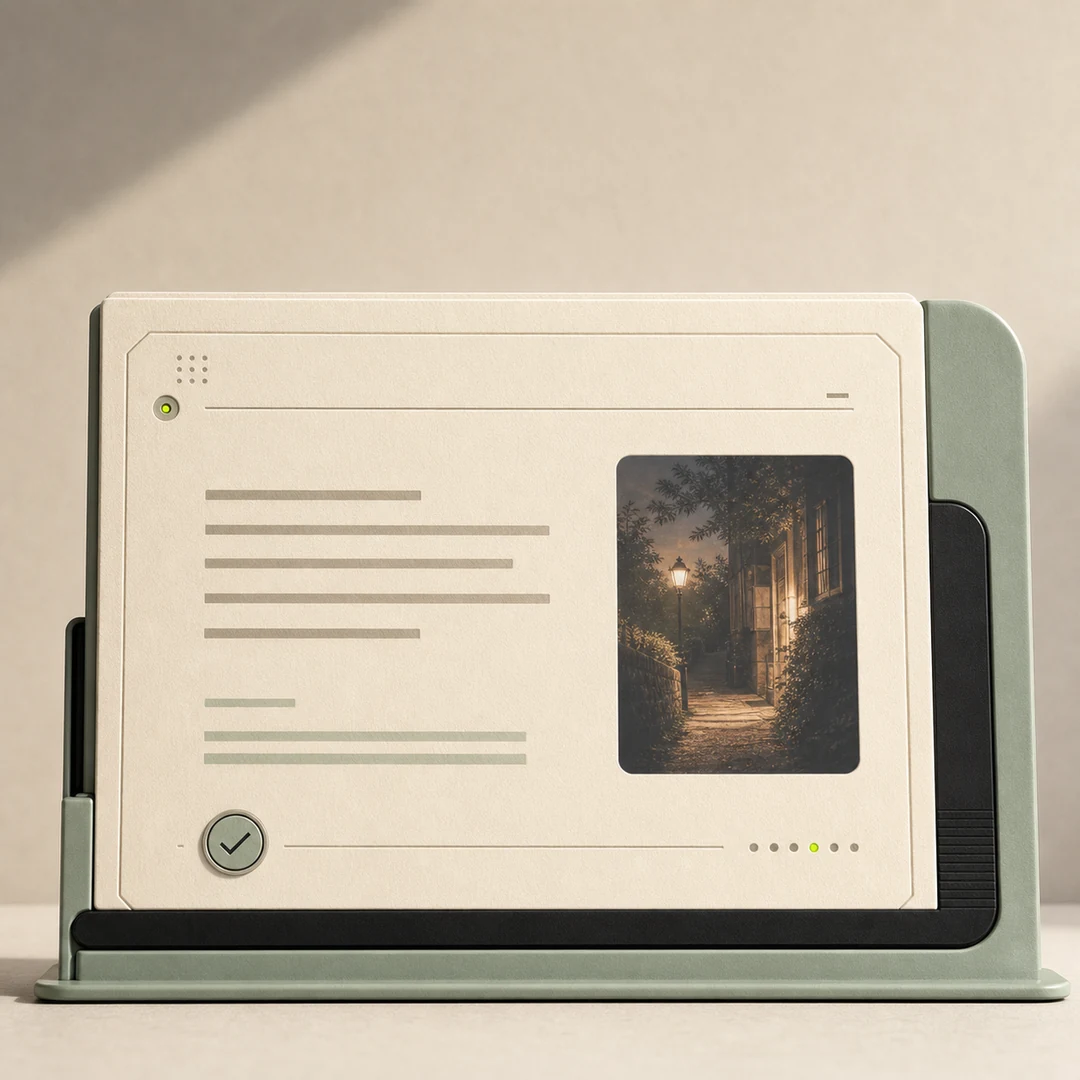 A daily English sentence paired with an editorial image and translation