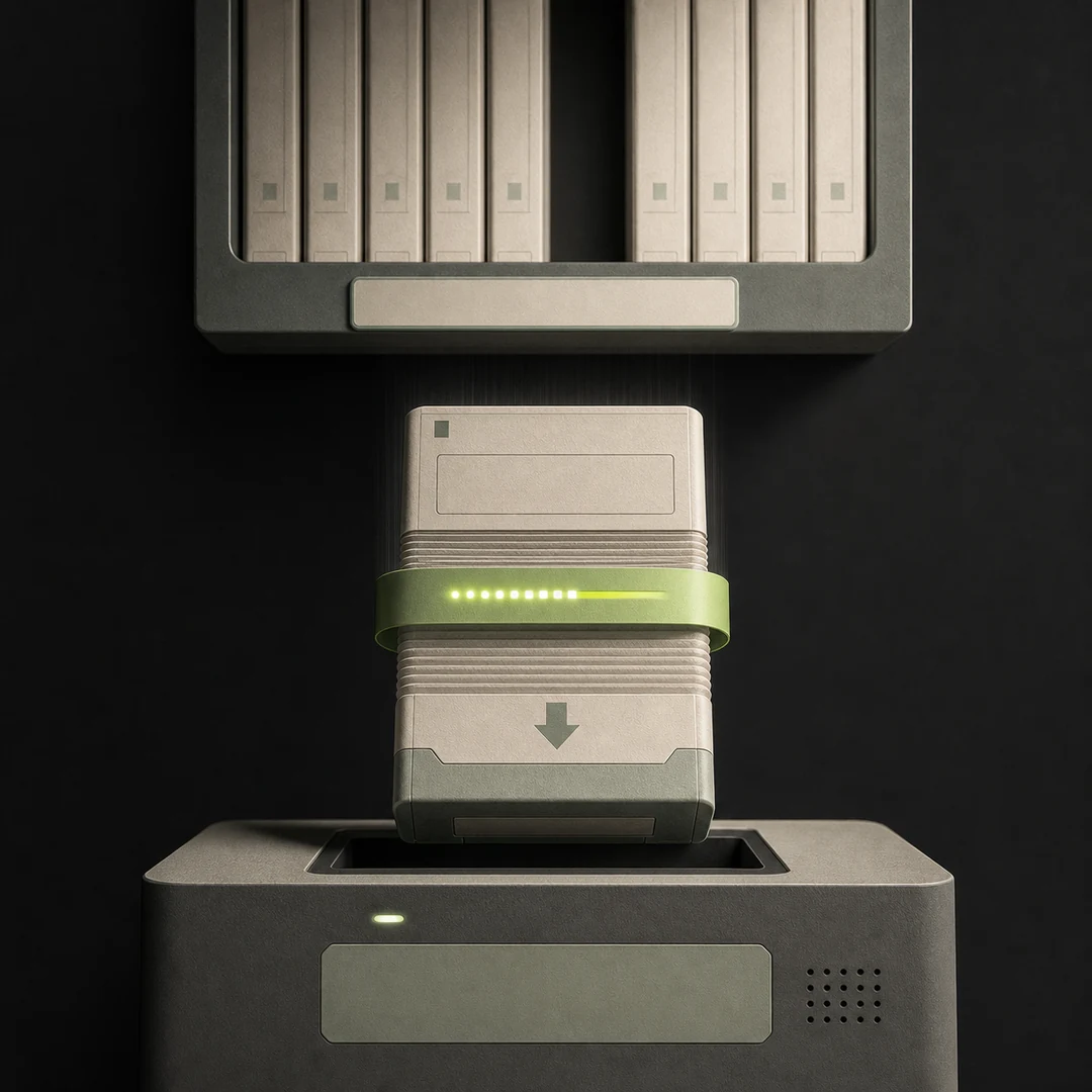 A model package moving into local device storage